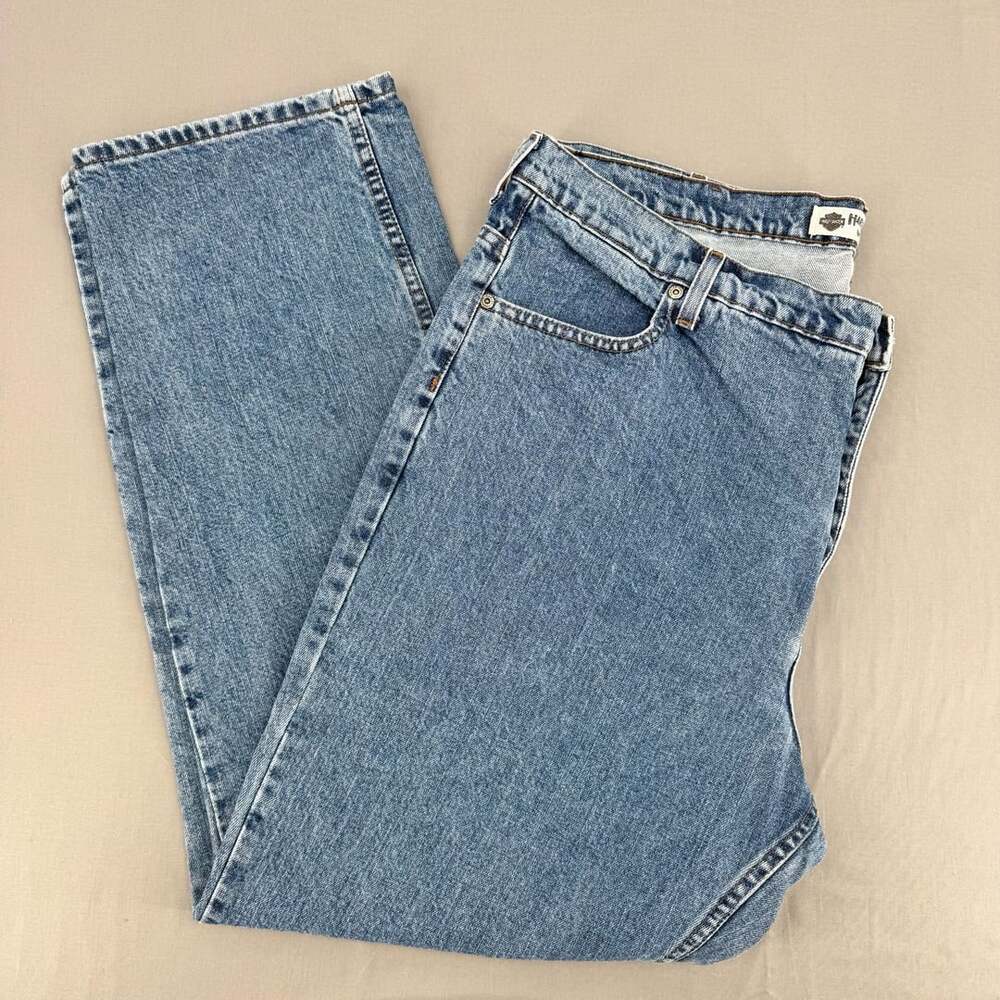 Harley-Davidson Genuine Jeans Blue Regular Fit Straight Leg Size 22-Regular